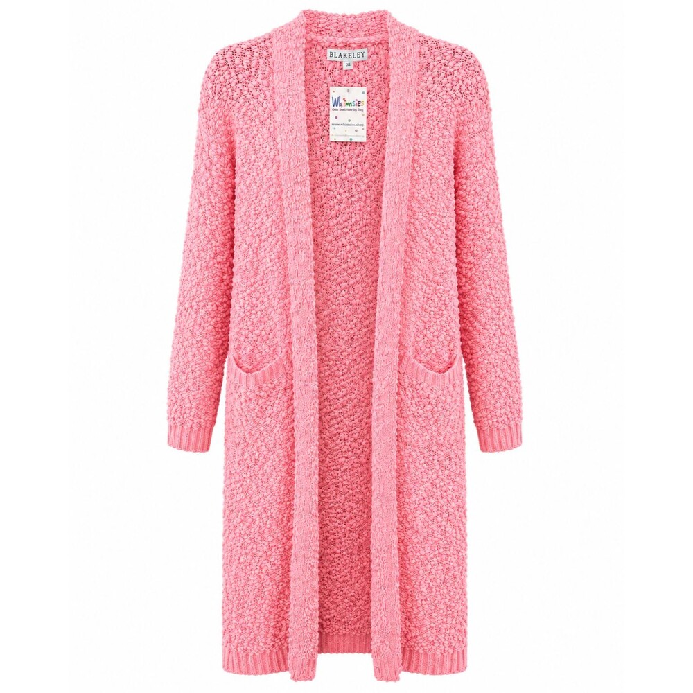 NWT Blakeley Pink Popcorn Cardigan Duster Open Front Soft Cozy XS
